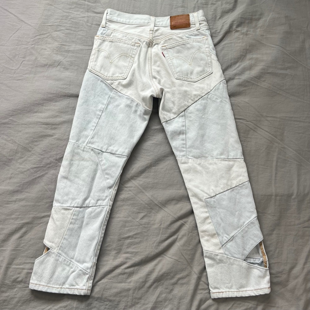 LEVI'S 501XX‎ Cutout Jeans Women's 26x26 Light Wash Premium Patchwork Distressed